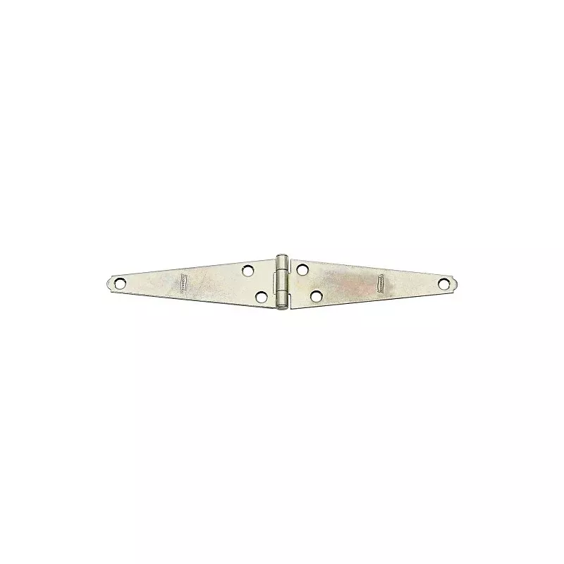 National Hardware N127-605 Strap Hinge, 1-1/2 in W Frame Leaf, 0.072 in Thick Leaf, Steel, Zinc, Fixed Pin