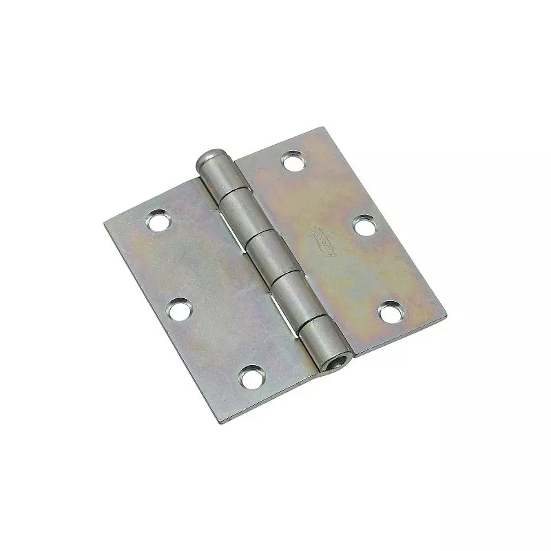 National Hardware N195-669 Broad Hinge, 3-1/2 in W Frame Leaf, 0.11 in Thick Frame Leaf, Cold Rolled Steel, Zinc, 70 lb