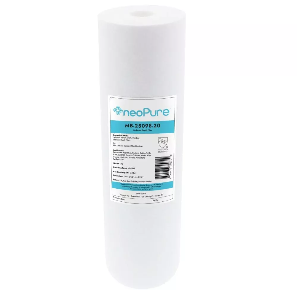Neo-Pure MB-25098-20 9-7/8" Polypropylene Sediment Depth Filter 20 Mic
