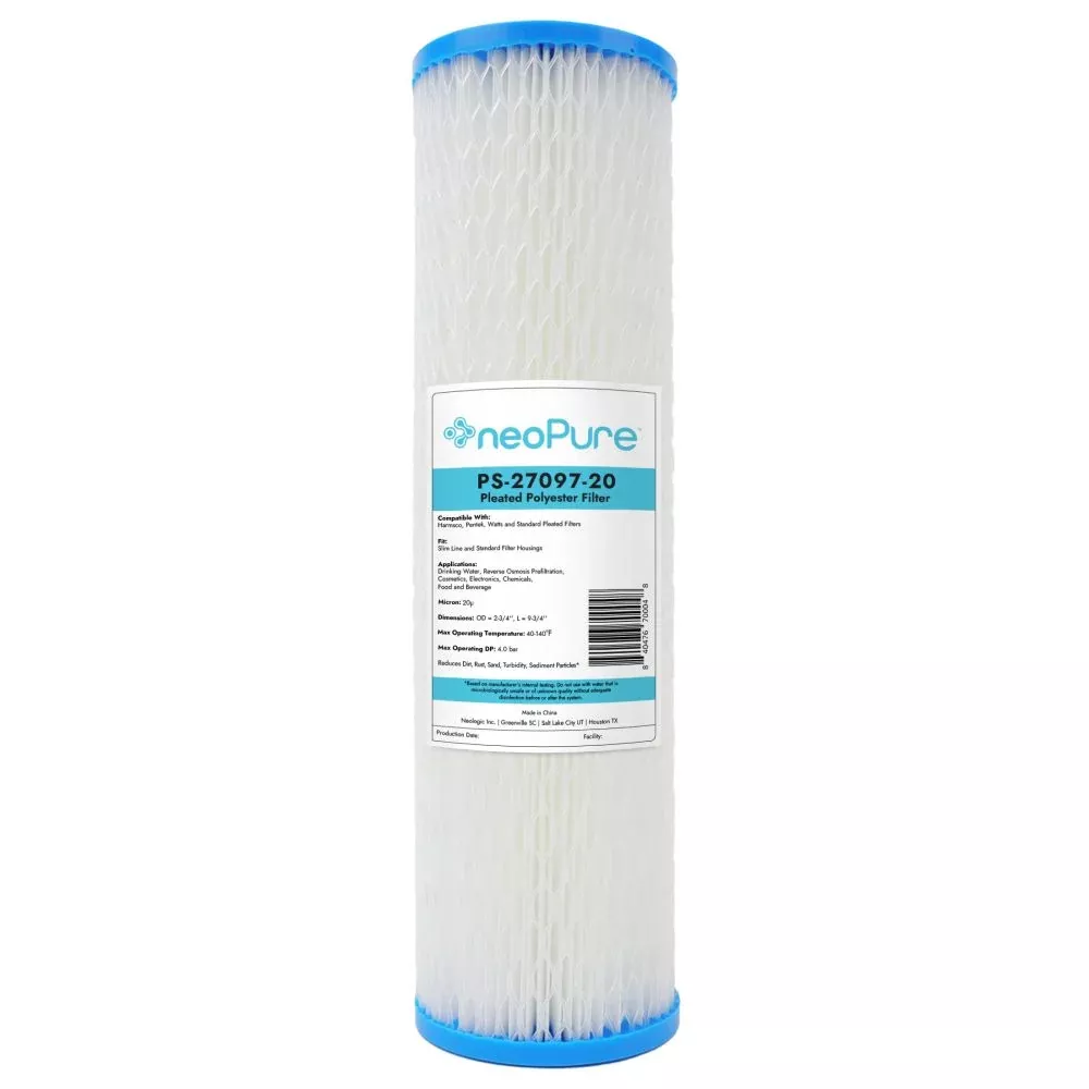 Neo-Pure PS-27097-20 9-3/4" High Efficiency Pleated Filter 20 micron