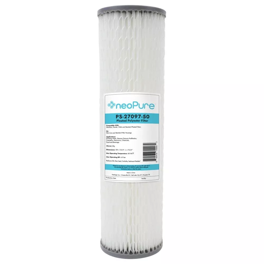 Neo-Pure PS-27097-50 9-3/4" High Efficiency Pleated Filter 50 micron