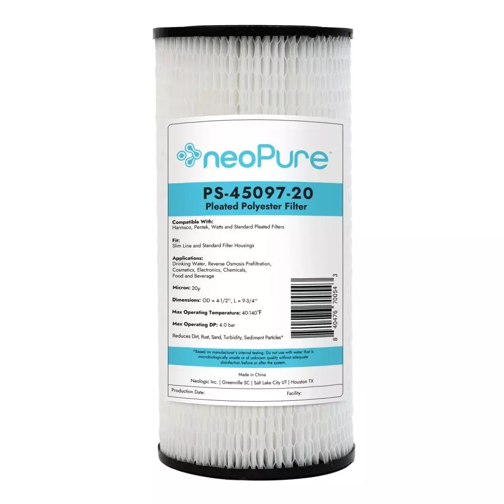 Neo-Pure PS-45097-20 9-3/4" BB High Efficiency Pleated Filter 20 micron