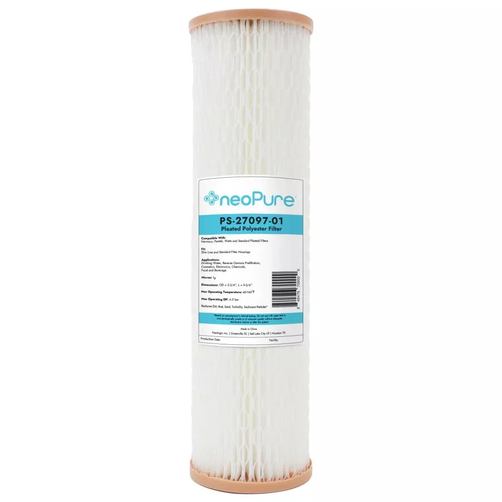 neoPure PS-27097-01 9-3/4" High Efficiency Pleated Filter 1 micron