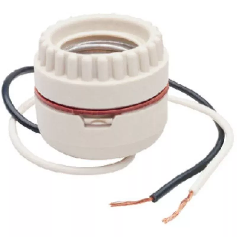 Pass & Seymour 8101CC10 Lamp Holder, 1-3/4 in Dia Dimensions, 250 V, 660 W, Porcelain Housing Material, White