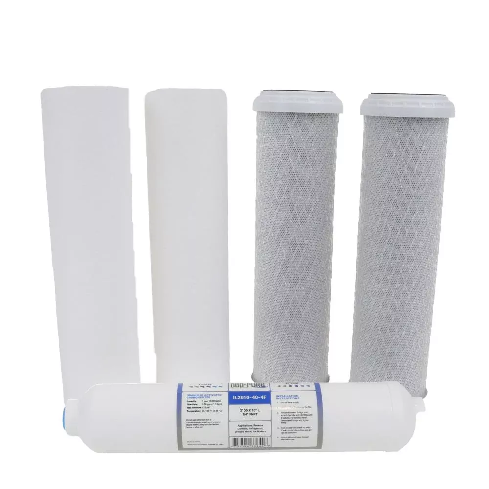 Pentek RO-2500 and RO-2550 RO System Replacement Prefilter and Postfilter Kit Compatible with Vertex Green Machine PT-4G and PT-4GS
