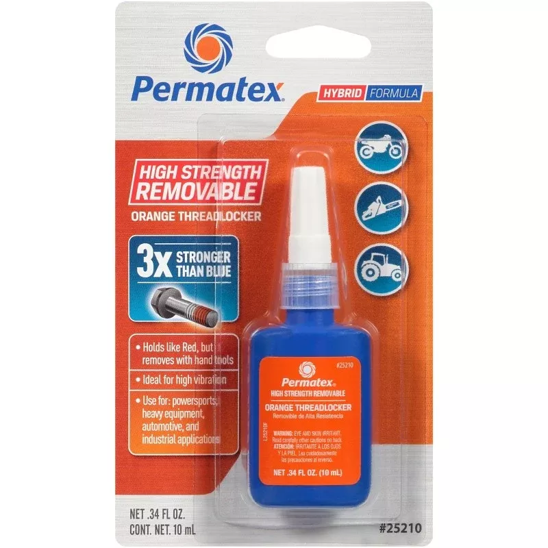 Permatex 25210 Thread Locker, Orange, Liquid, 10 mL Bottle