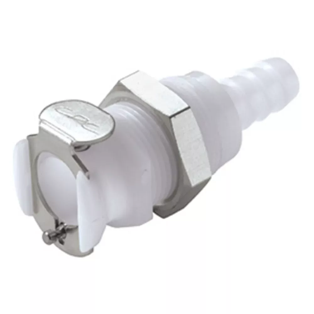 PLCD16005 Valved Panel Mount Hose Barb Coupling Body 5/16 ID Barb