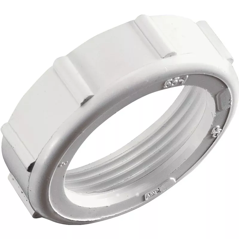 Plumb Pak PP209255 Series Slip-Joint Nut, Specifications: 1-1/2 in IPS x 1-1/2 in Tube, PVC, White