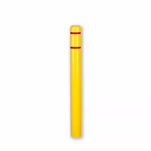 Post Guard 4.5 inch x 52 inch Yellow Bollard Cover with Red Stripes