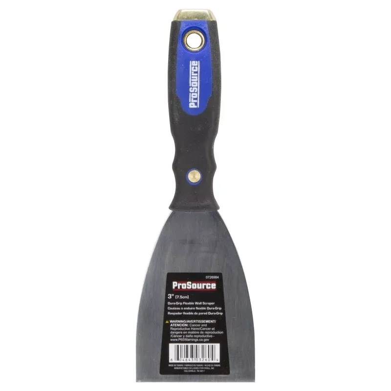 ProSource 03260 Wall Scraper, 3 in W Blade, Full Tang Blade, HCS Blade, PP/TPR Handle, Soft Grip Handle, 9-1/4 in OAL