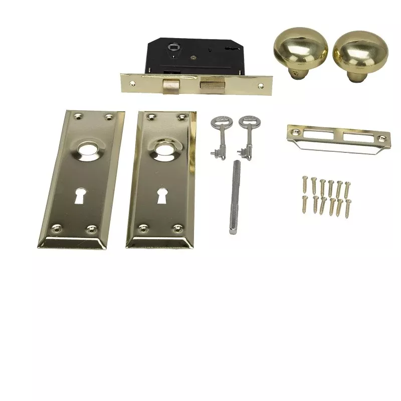 ProSource 6870372-3L Mortise Interior Lockset, Polished Brass, Steel, KW1 Keyway, Brass
