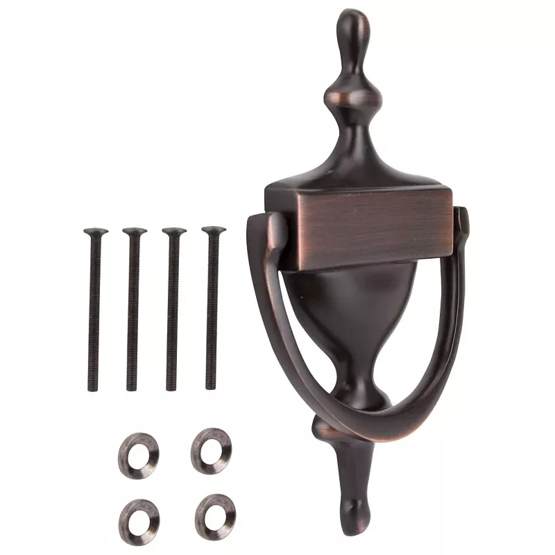 ProSource HR4004VB-PS Door Knocker, Brass, Venetian Bronze, 6-5/16 in Mounting Hole Center to Center
