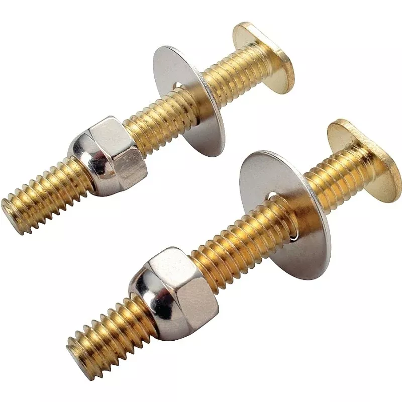 ProSource PMB-480 Bolt Set, Steel, Brass, For: Use to Attach Toilet to Flange