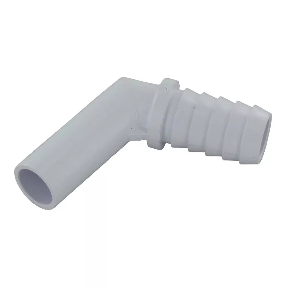 PushIn 45° ELBOW Barb Connector- 3/8" ID Barb x 1/2" OD Stem
