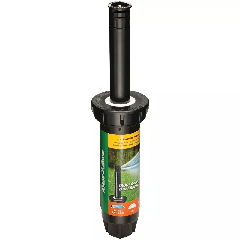 Rain Bird 1804HDS Spray Head Sprinkler, Part-Circle, 0.1 gpm, 1/2 in Connection, FNPT, 8 to 15 ft, Plastic