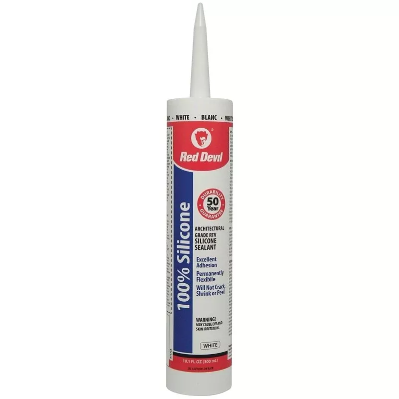 Red Devil 0117CA Silicone Sealant, White, 9 oz Cartridge