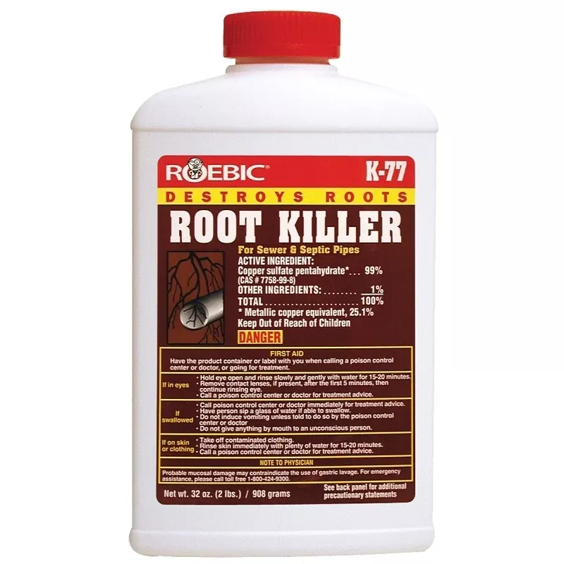 Roebic K-77 Root Killer, Crystal, Powder, 2 lb, Bottle