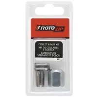 Rotozip CN1 Collets and Nut Kit, Quick-Change, For: All Rotozip Spiral Saw Tools and Drywall Routers