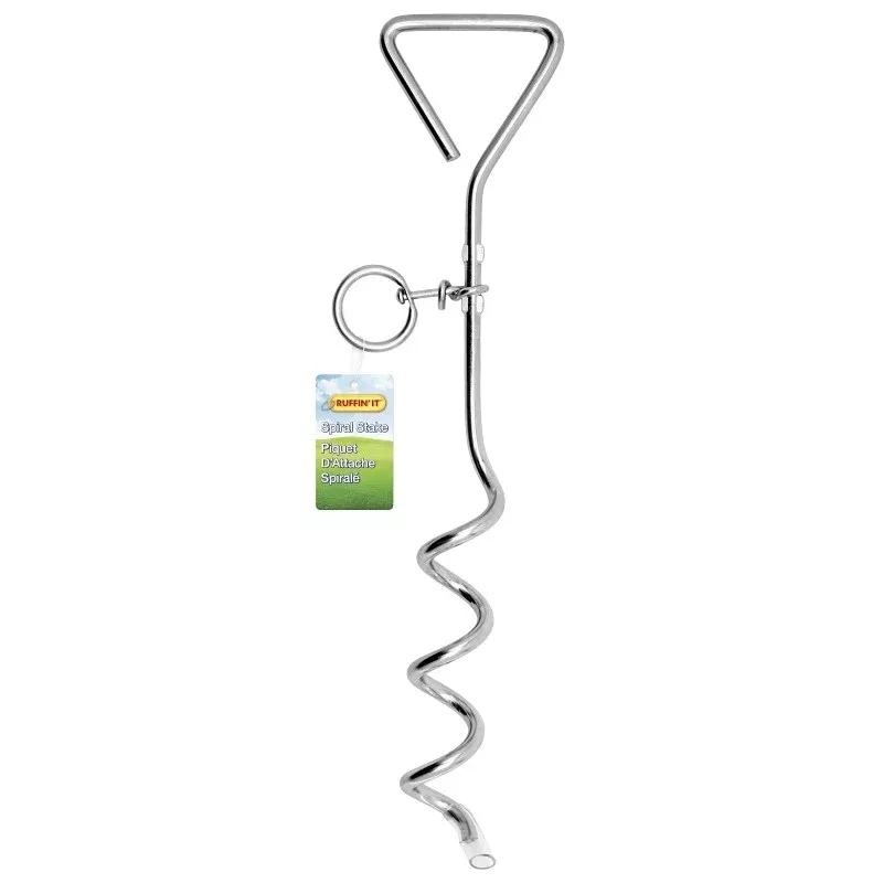Ruffin'It 00002 Corkscrew Tie-Out Stake, Heavy-Duty, Steel