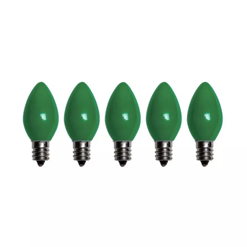 Santas Forest 25785 LED Filament Retro Replacement Bulb, Opaque, C7, Green