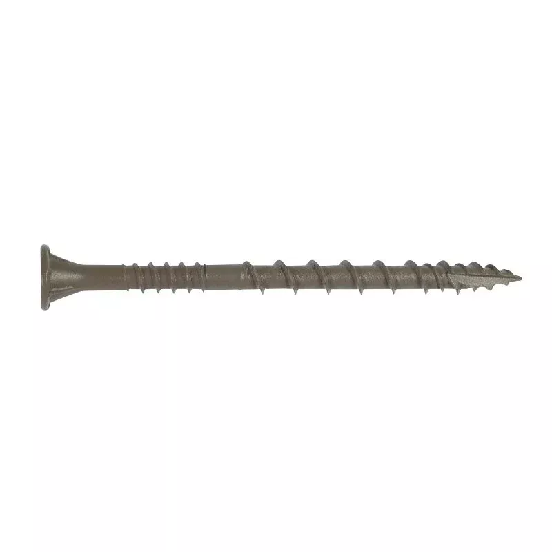 Simpson Strong-Tie Deck-Drive DSVT DSVT212R1LB Deck Screw, #10 Thread, 2-1/2 in L, Ribbed Flat Head, Variable Thread