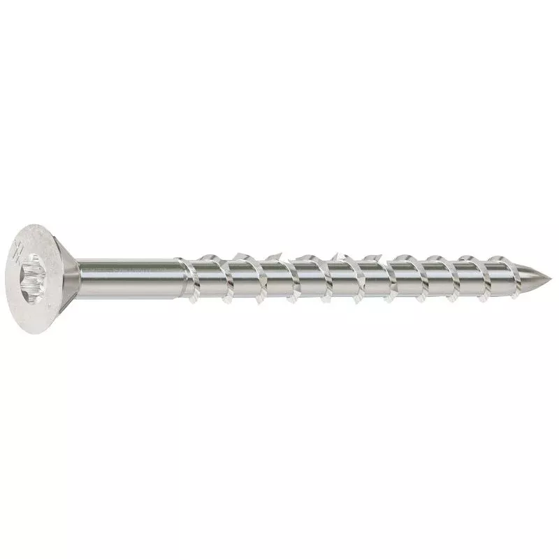 Simpson Strong-Tie Deck-Drive T08200WPP Deck Screw, #8 Thread, 2 in L, Box Thread, Flat Head, T20 6-Lobe Drive