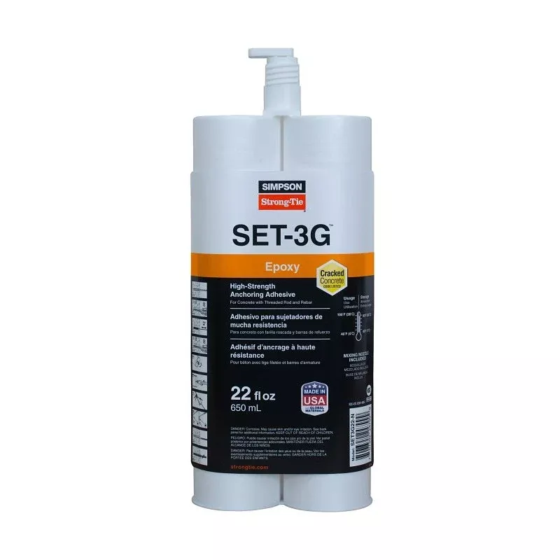 Simpson Strong-Tie SET-3G22-N Epoxy Adhesive, Gray, Paste, 22 oz Cartridge