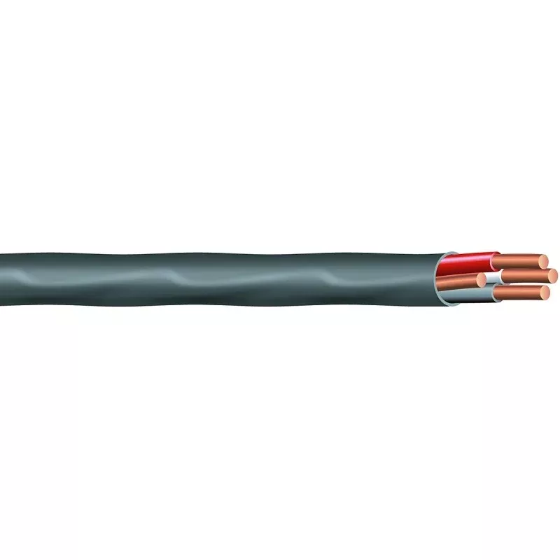 Southwire 63949232 Sheathed Cable, 8 AWG Wire, 3 -Conductor, 50 ft L, Copper Conductor, PVC Insulation