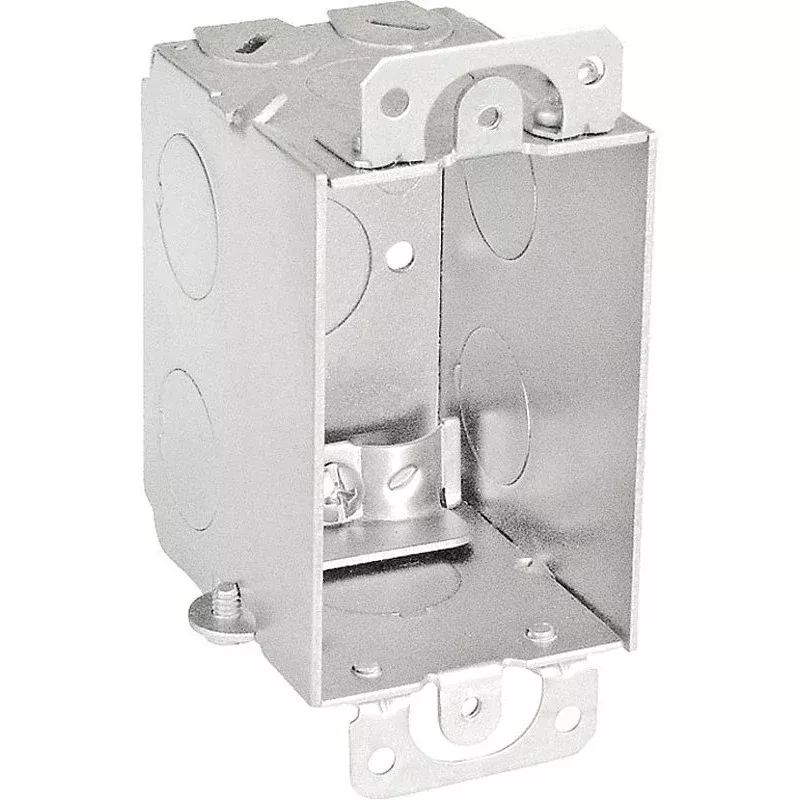 Southwire G601-R-UPC Switch Box, 1-Gang, 5-Knockout, 1/2 in Knockout, Steel, Silver, Galvanized