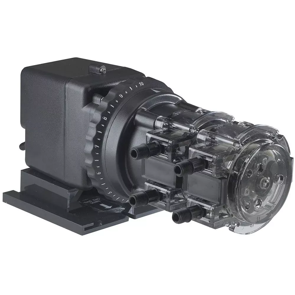 Stenner Double Head Adjustable Output Pump 0.3 - 6.0 GPD #1 Tube 120V (100PSI)
