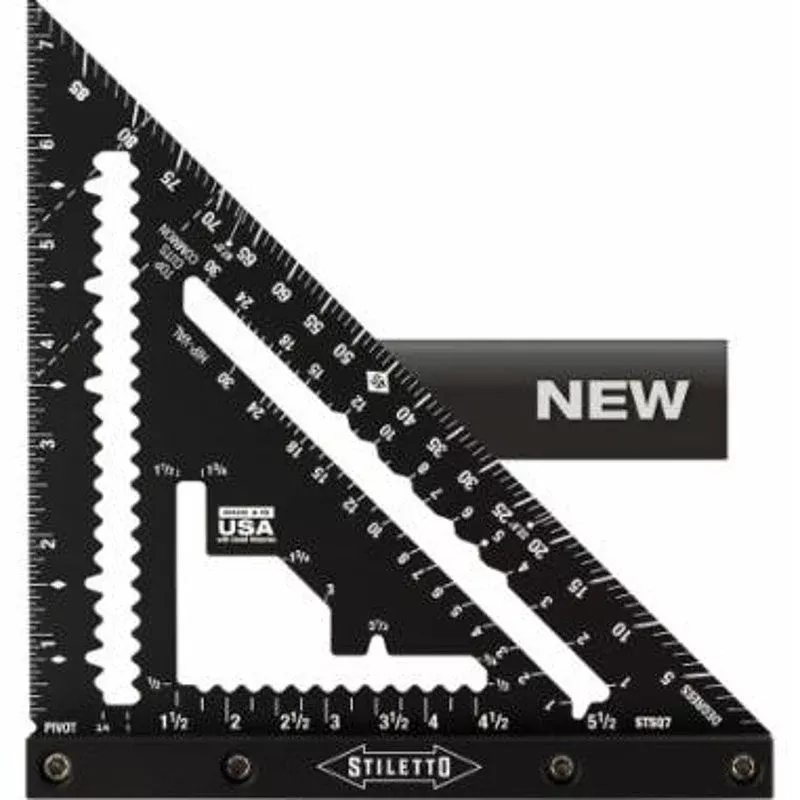 Stiletto STSQ7 Carpenter Square, 1/16 in Graduation, Aluminum, 7 in L, 1 in W