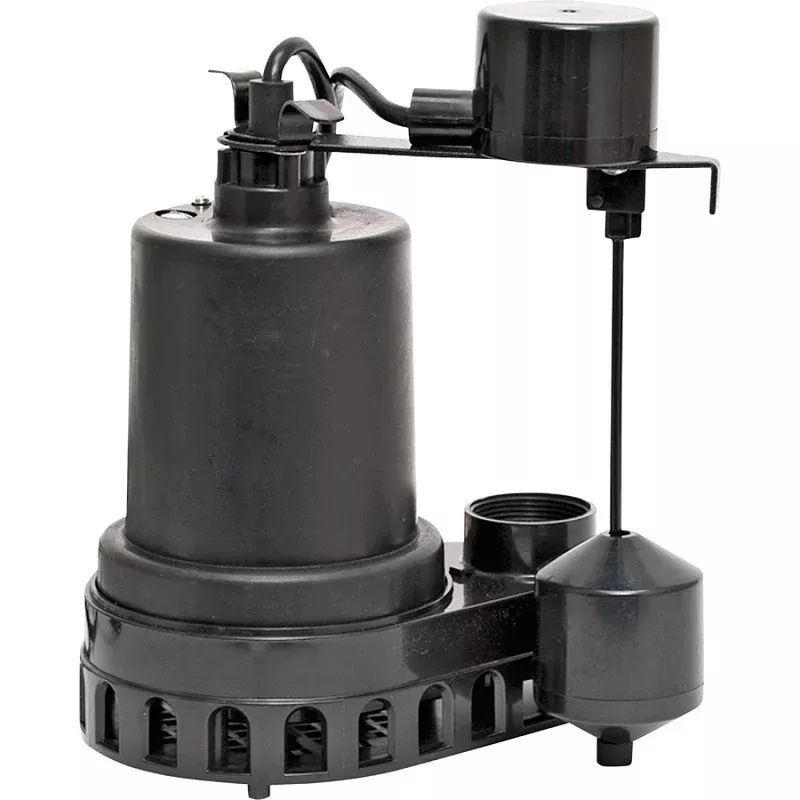 Superior Pump 92372 Sump Pump, 48 gpm, 4.1 A, 120 V, 0.33 hp, 1-1/2 in Outlet, Thermoplastic