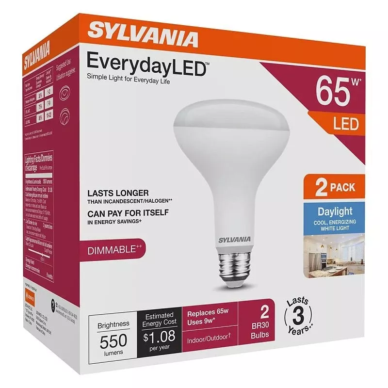 Sylvania 42023 LED Light Bulb, BR30 Lamp, Daylight