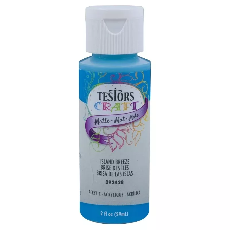 Testors 292428A Acrylic Craft Paint, Matte, Island Breeze, 2 oz, Bottle