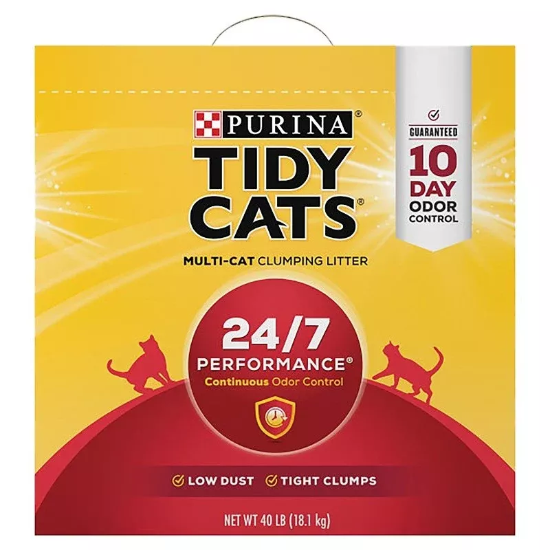Tidy Cats 7023001669 Cat Litter, 35 lb Capacity, Gray/Tan, Granular Pail