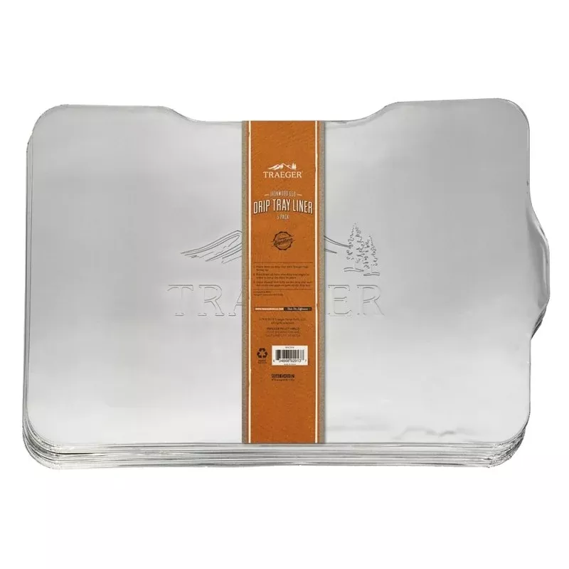 Traeger BAC506 Drip Tray Liner, For: Ironwood 650 Grill, Aluminum, 5/PK