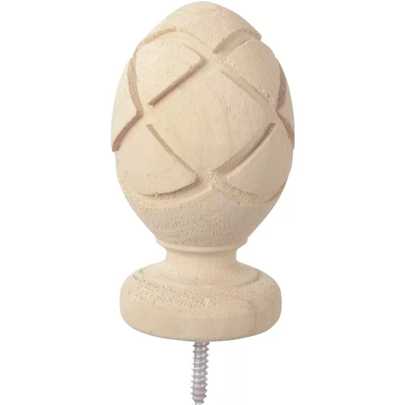 UFP 106092 Post Top, 6-1/4 in H, Pineapple, Pine, White