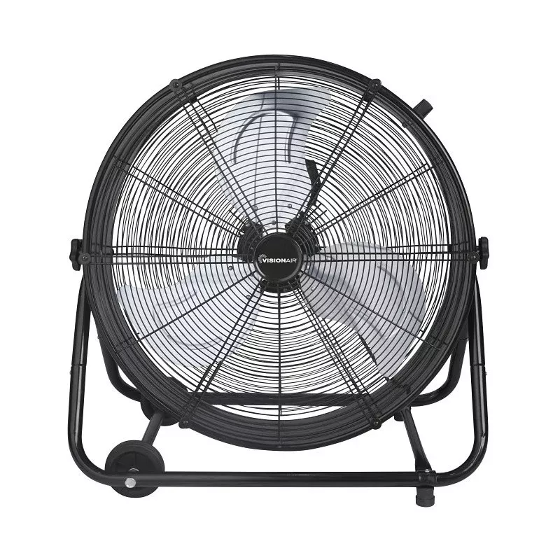 VisionAir 2VAFDRUM24 Heavy-Duty High-Velocity Tilting Drum Fan, 120 V, 24 in Dia Blade, 2-Speed, 6937 cfm Air