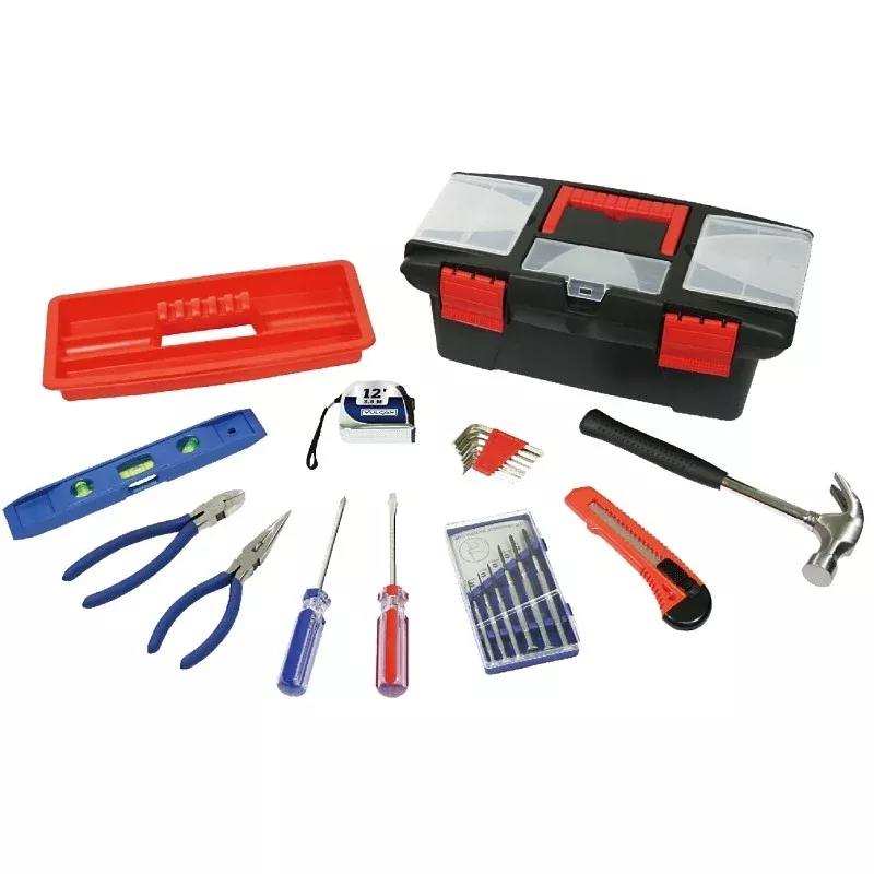Vulcan 10557 Tool Set, 23-Piece, Tool box: Plastic, Tool box: Black and Red