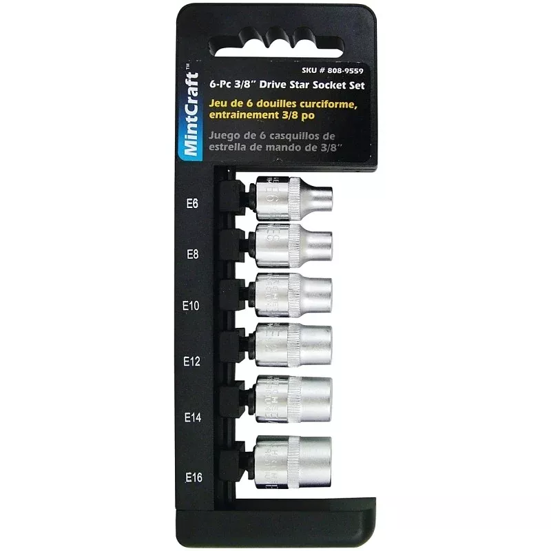 Vulcan TS1006-P Socket Set, Chrome Vanadium Steel, Chrome
