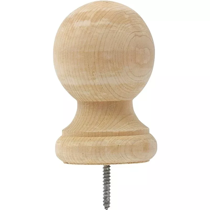 Waddell 110 Post Top, 3-1/4 in Dia, 4-1/4 in H, Large Ball, Pine