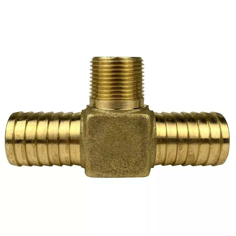 Water Source HT175NL Hydrant Pipe Tee, 1 x 3/4 in, Barb x MNPT, Brass