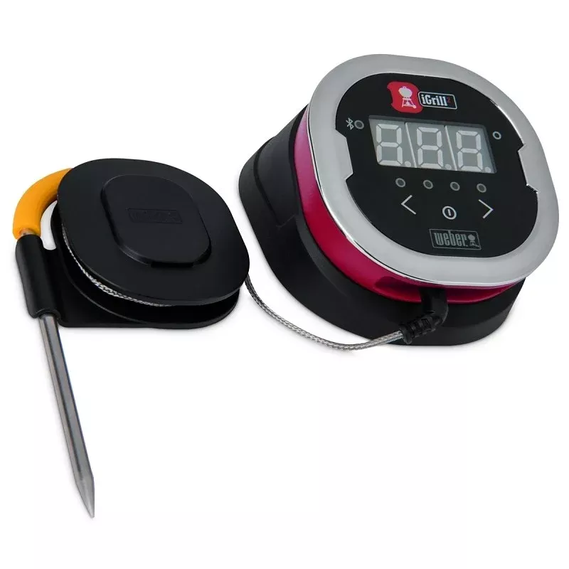 Weber iGrill 2 7203 Thermometer, -22 to 572 deg F, Digital Display, 5 in L Probe, Black, For: Grills