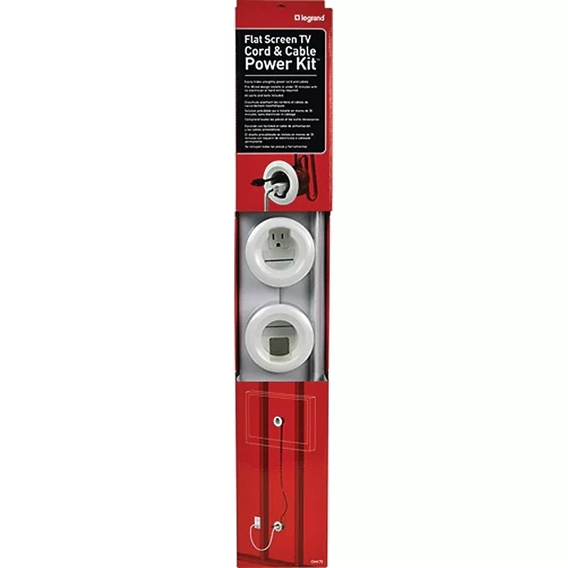 Wiremold CMK70 Cord and Cable Power Kit, Low Voltage Cable, White