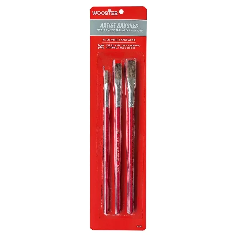 Wooster F5113 Artist Paint Brush Set, Plastic Handle, 7-3/4 in OAL