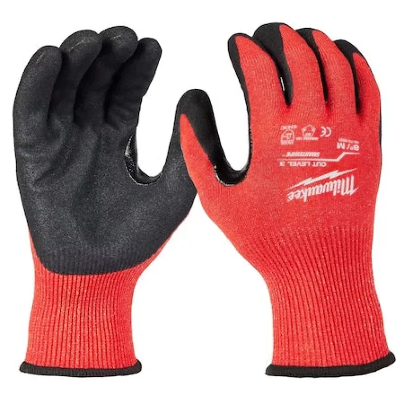Work Gloves, Cut Level A3 ,Dipped ,Nitrile ,Sandy ,M 1 PR