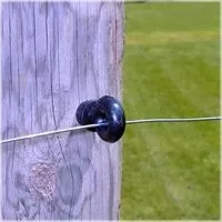 Zareba IWSIRB-Z Series Screw-In Ring Insulator, For: Wood Posts, 9 to 22 ga Fence Wire, Aluminum/Polywire/Steel, Black