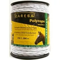 Zareba PR656W6-Z Polyrope, 656 ft L, 6-Conductor, Stainless Steel Conductor