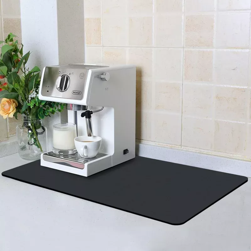 ZLR Coffee Mat - 12" x 20" Middle Kitchen Hide Stain Absorbent Dish Drying Mat for Countertop